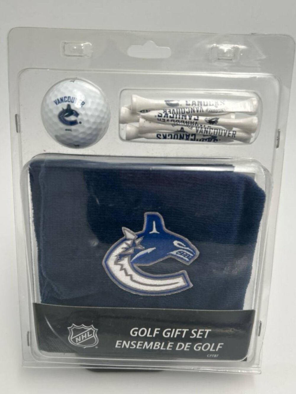 NHL Vancouver Canucks Golf Gift Set Towel Ball & Tees New Sealed CaddyPro ๐โณ
